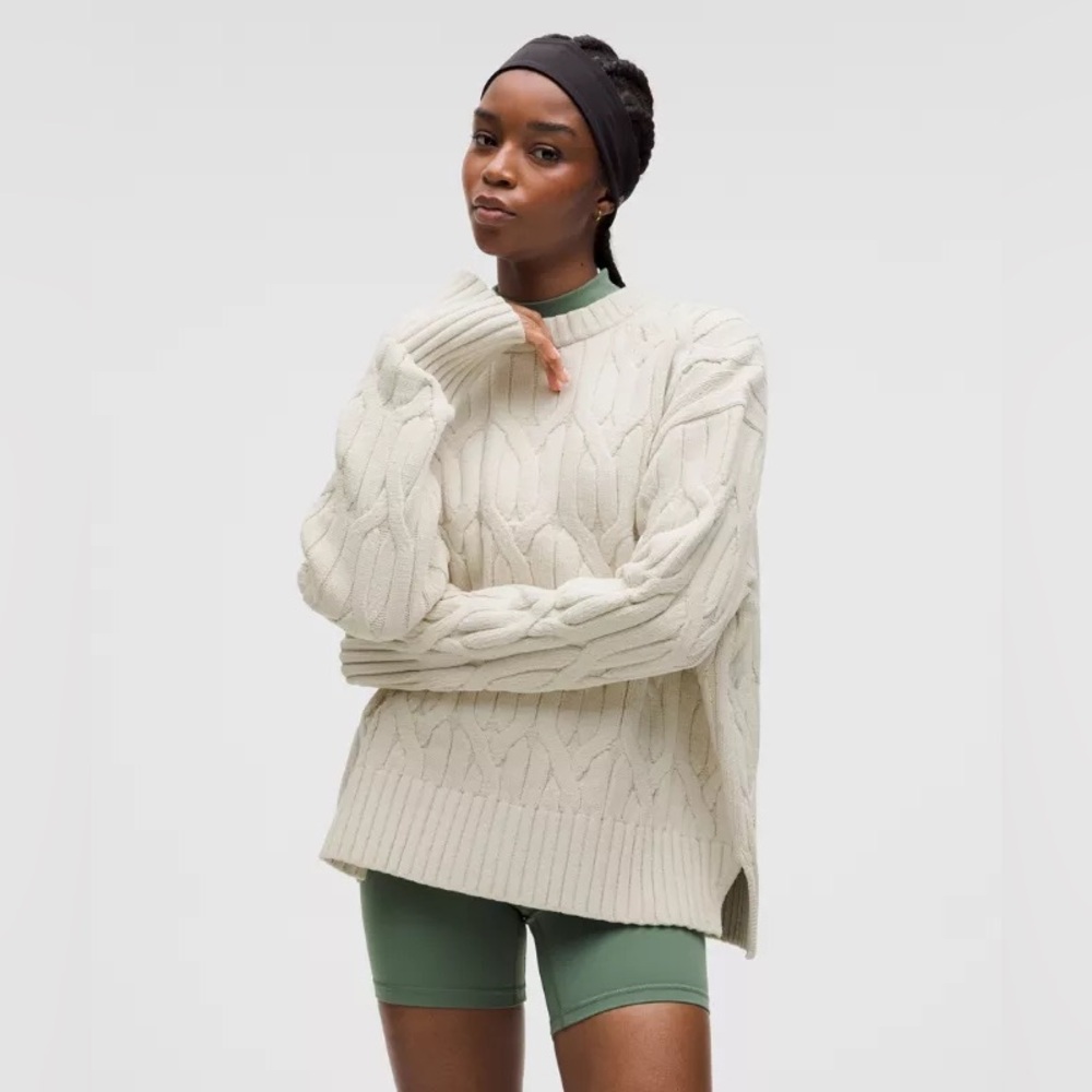 Lululemon Cable-Knit Oversized Crewneck